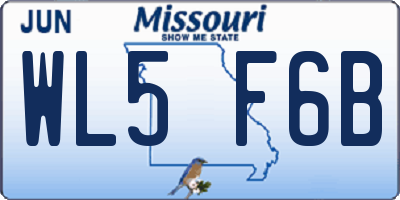 MO license plate WL5F6B