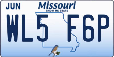 MO license plate WL5F6P