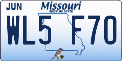 MO license plate WL5F7O