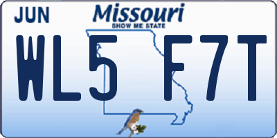 MO license plate WL5F7T