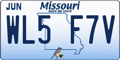 MO license plate WL5F7V