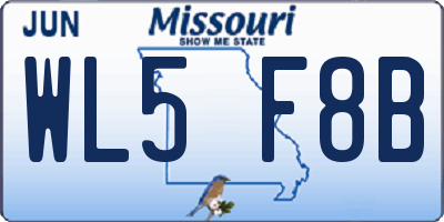 MO license plate WL5F8B