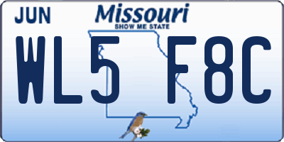 MO license plate WL5F8C