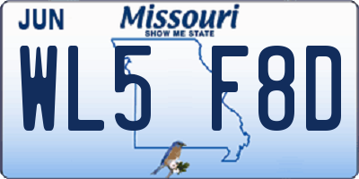 MO license plate WL5F8D