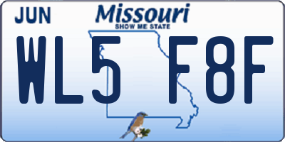 MO license plate WL5F8F