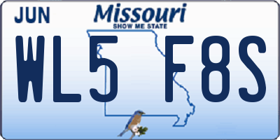 MO license plate WL5F8S