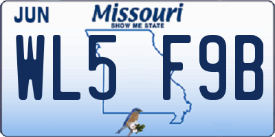 MO license plate WL5F9B