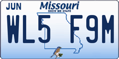 MO license plate WL5F9M