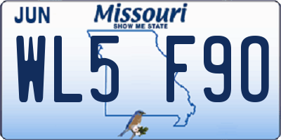MO license plate WL5F9O