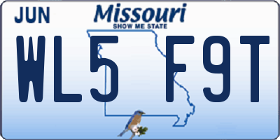 MO license plate WL5F9T