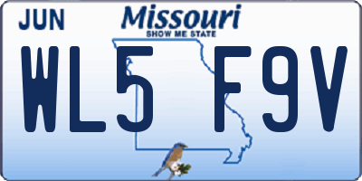 MO license plate WL5F9V