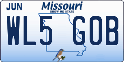 MO license plate WL5G0B