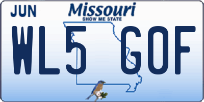 MO license plate WL5G0F