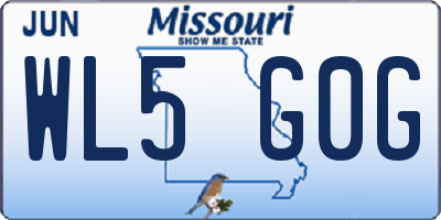 MO license plate WL5G0G