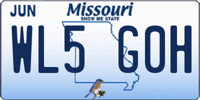 MO license plate WL5G0H
