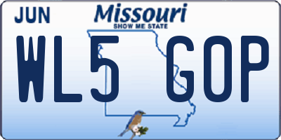 MO license plate WL5G0P