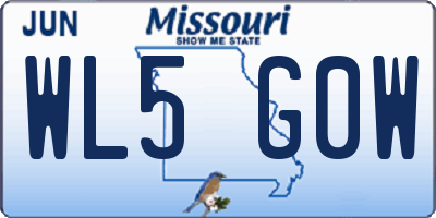 MO license plate WL5G0W