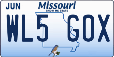 MO license plate WL5G0X