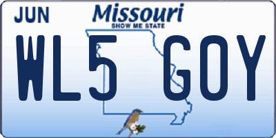 MO license plate WL5G0Y