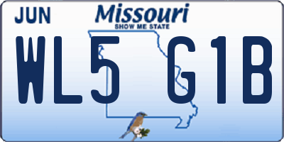 MO license plate WL5G1B