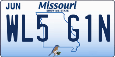 MO license plate WL5G1N