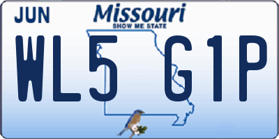 MO license plate WL5G1P