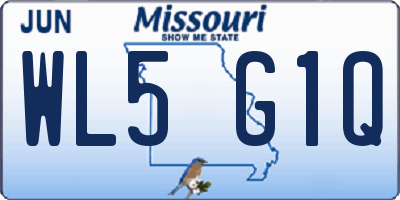 MO license plate WL5G1Q