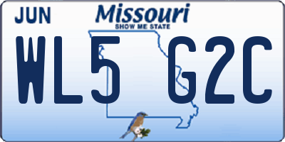 MO license plate WL5G2C