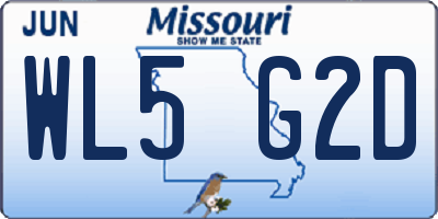 MO license plate WL5G2D
