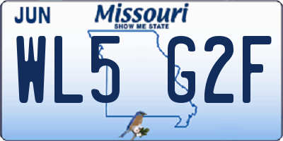 MO license plate WL5G2F