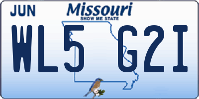 MO license plate WL5G2I