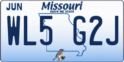 MO license plate WL5G2J