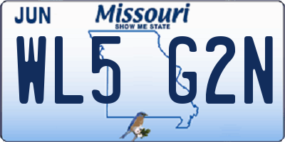MO license plate WL5G2N