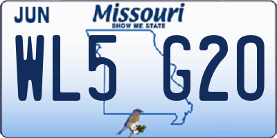 MO license plate WL5G2O