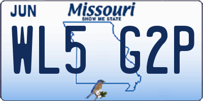 MO license plate WL5G2P