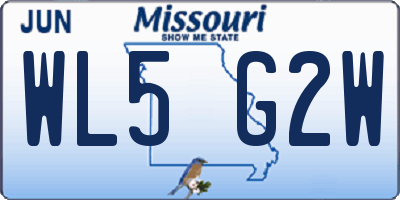 MO license plate WL5G2W