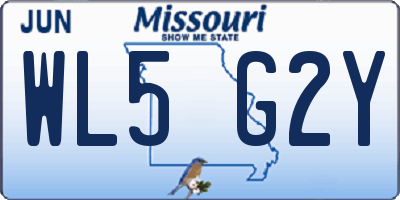 MO license plate WL5G2Y