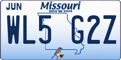 MO license plate WL5G2Z