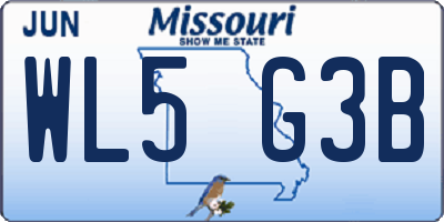 MO license plate WL5G3B