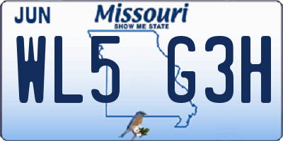 MO license plate WL5G3H
