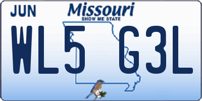 MO license plate WL5G3L