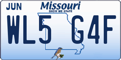 MO license plate WL5G4F