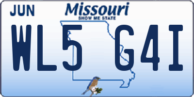 MO license plate WL5G4I