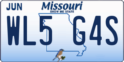 MO license plate WL5G4S