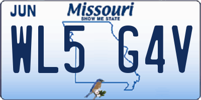 MO license plate WL5G4V