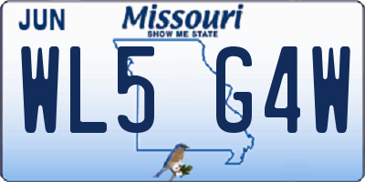 MO license plate WL5G4W