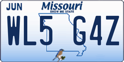MO license plate WL5G4Z