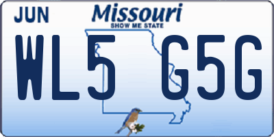 MO license plate WL5G5G