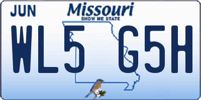 MO license plate WL5G5H