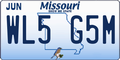 MO license plate WL5G5M